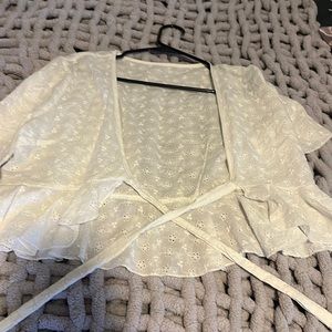 Tie up eyelet top